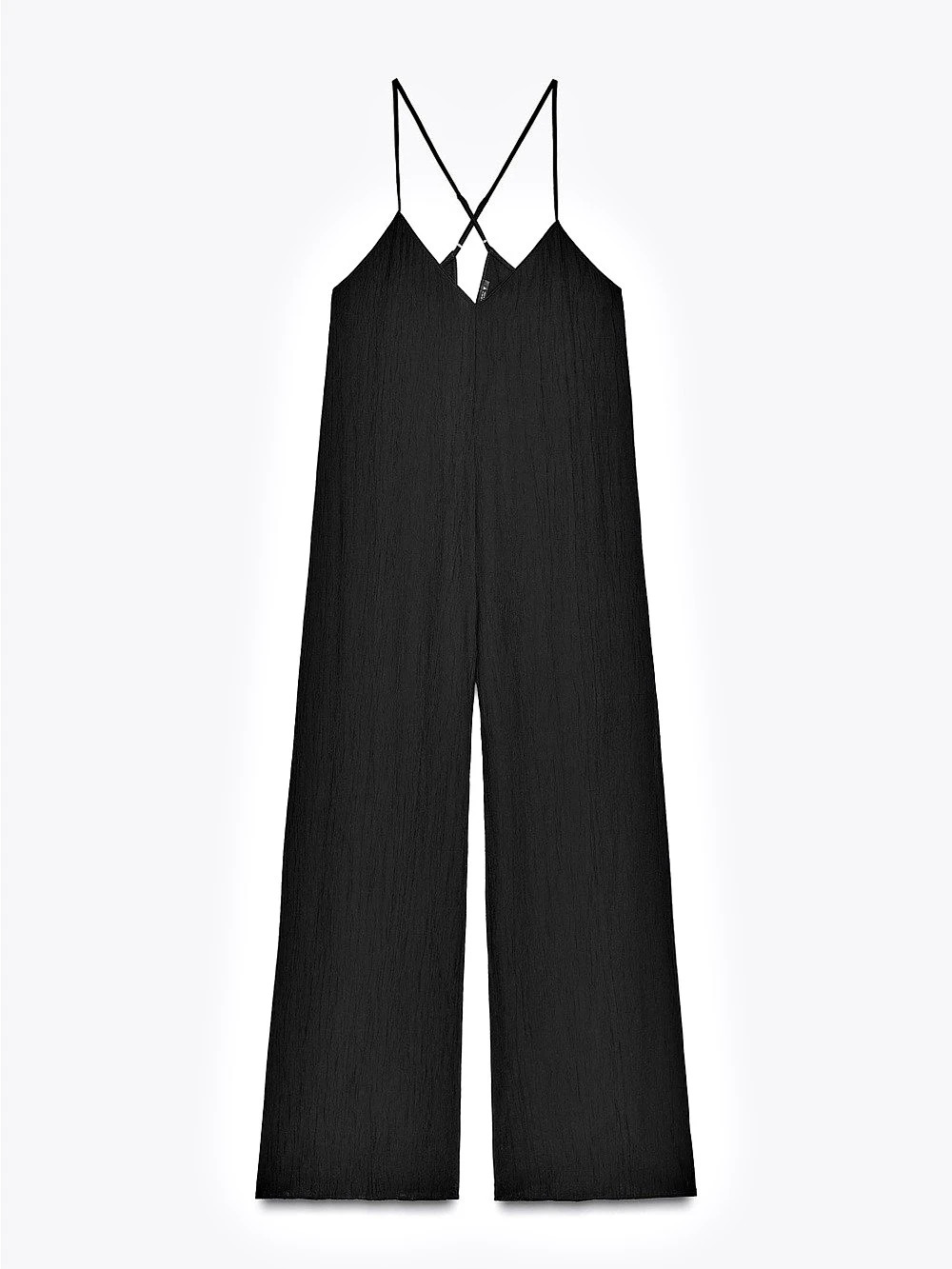 Zara Textured Flowy Long Jumpsuit